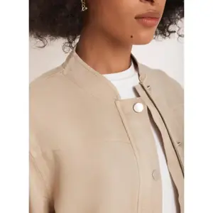 Mint Velvet Neutral Washed Bomber Jacket